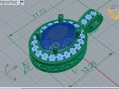 Oval Shape Pendant 227 3D print model