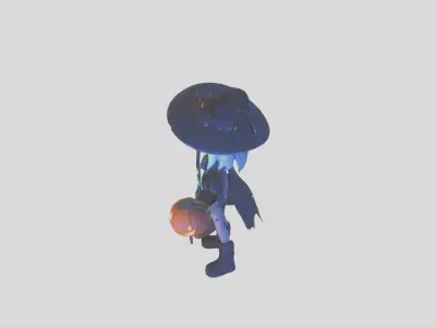 Witch Girl Character Low-poly 3D model