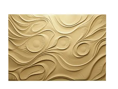 modern panel wall decor set relief stl mural CNC 160 3D model