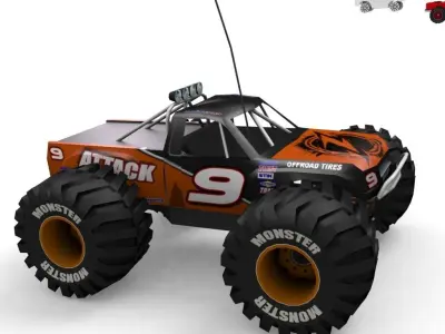 Game Ready RC Monster Truck Low-poly 3D model