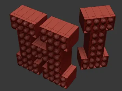 Letters with lights  3D model