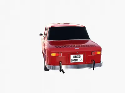Renault 8 Red 3D model