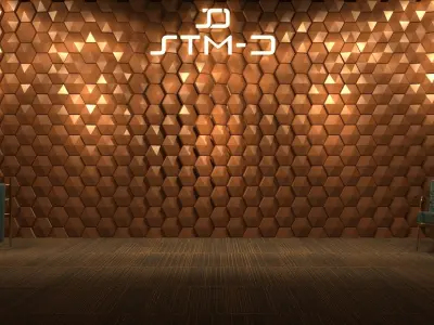 STM-D hexagon wall parametric model 210 Low-poly 3D model