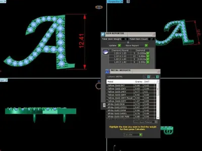Jewelry Alphabet Pendant A 3D print model