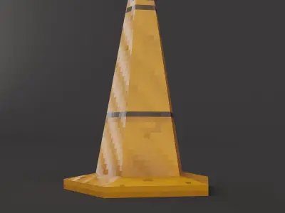 Cone - PBR pixel art - PSX Retro Style Low-poly 3D model