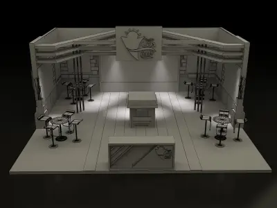  Booth Exhibition Stand a162 3D model