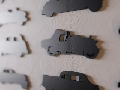 Old Car Silhouettes Collection 3D model