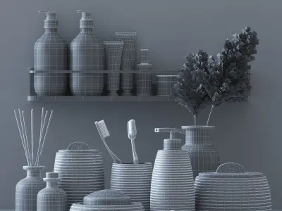 Decorative bathroom set 3D model