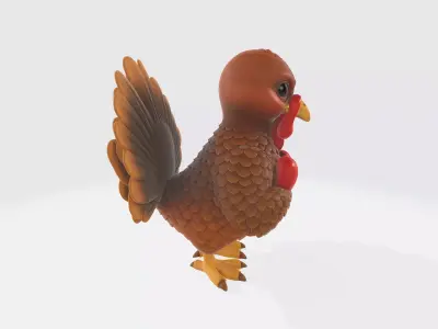 Cute Turkey Holding Heart Turkey Figurine Thanksgiving Fall 3D print model