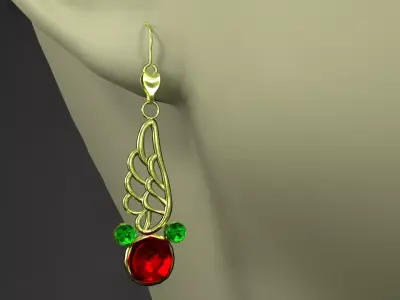earrings eagle 3D model