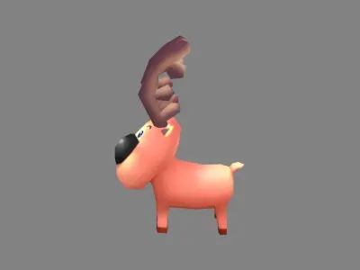 Cartoon Elk  Low-poly 3D model
