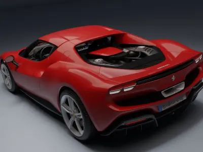 Ferrari 296 GTB Low-poly 3D model