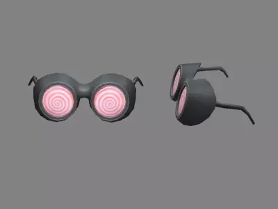 Cartoon myopia glasses - dizzy Low-poly 3D model