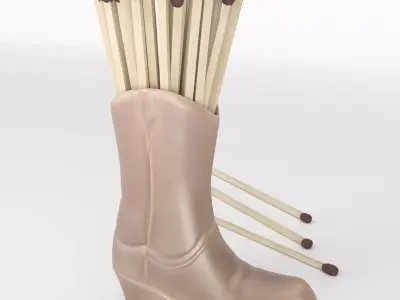 Ceramic  boot with matches 3D model