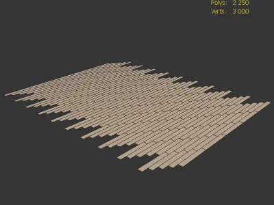 Wood Floor Oak Colonial Style Firestop 3D model