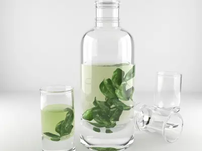 Decanter and Shot Glass 3D model