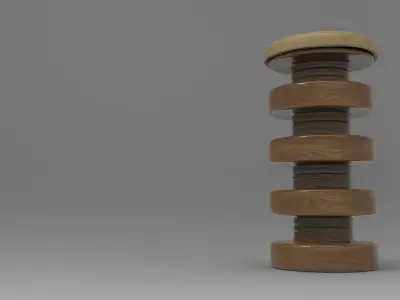 Lesgu Stool Low-poly 3D model