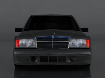 Mercedes Benz 190E Low-poly 3D model