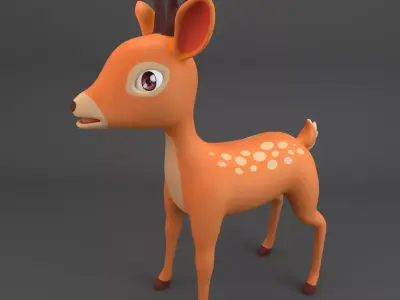 Cartoon Deer Low-poly 3D model purchase