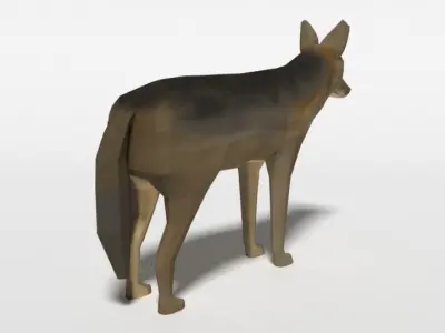 Low Poly Cartoon Jackal Low-poly 3D model