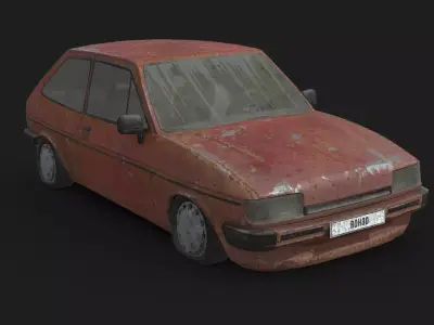 Abandoned Car - Ford Fiesta Hatchback Low-poly 3D model