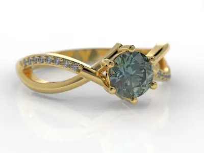 Engagement ring  Curved  3D print model