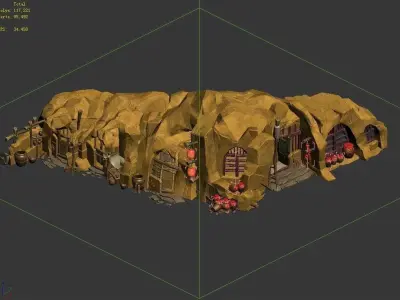 Game Mountain Building - Cave Dwelling 1 3D model