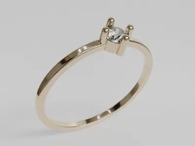 single solitaire ring 3D print model