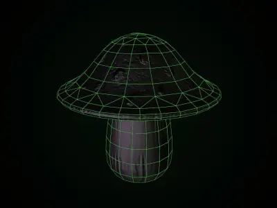 Swamp Fantasy Mushrooms Low-poly 3D model