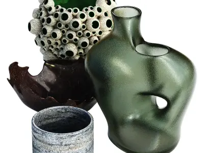 Vase decor Low-poly 3D model 24