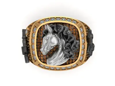 ANILLO CABALLO-HORSE RING 3D print model