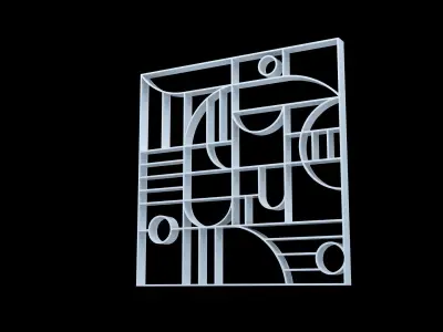 3D Decorative Partition White 3D model