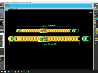 Luxury Link Bracelet with Gemstone Plate 3D Jewelry Model 4178 3D print model