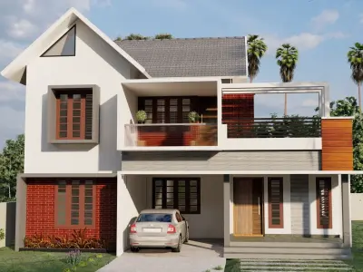 Modern house exterior 3D model 3D model