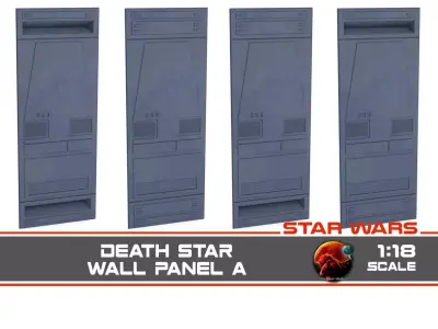 Death Star Wall Panel - A - 1-18 scale Kenner Hasbro  Free 3D print model
