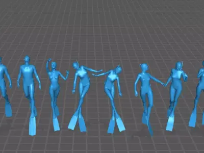 scuba diorama 3D print model