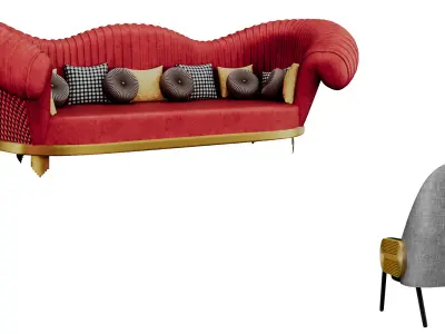 Living room furniture collection   3D model