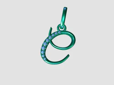Initial Letter C Alphabet pendant 3D print model