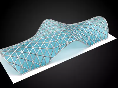 Pavilion Triangulated Wireframe Architecture Parametric v2 3D model