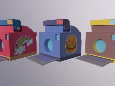 Polaroid Camera Free low-poly 3D model