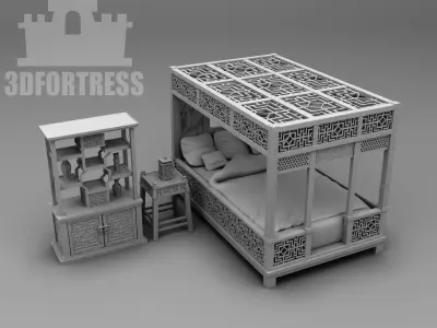 China interior 3 3D print model