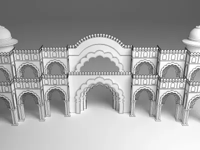 Indian Wedding Stage 3D model 3