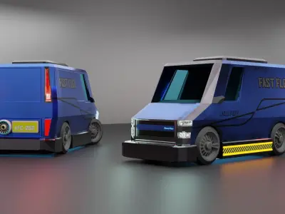 Futuristic Vehicle Low-poly 3D model