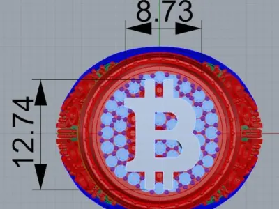 Anillo Bitcoin Bitcoin Ring 3D print model