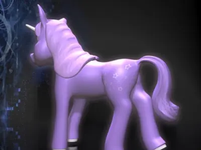 Cartoon Unicorn RIGGED Low-poly 3D model