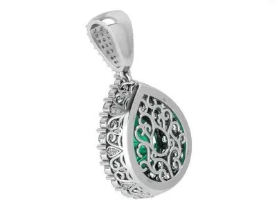 Pear Halo Pendant 3735 3D print model
