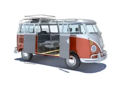 Volkswagen Kombi Samba Deluxe 1962 3D model