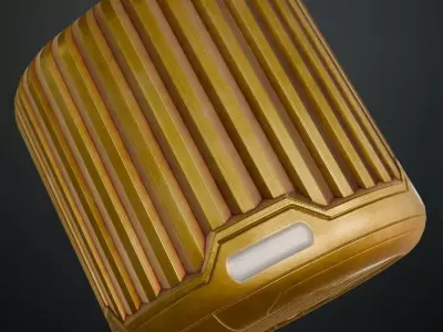 Sci-Fi Gold Glowing Metal Panel PBR Seamless Texture