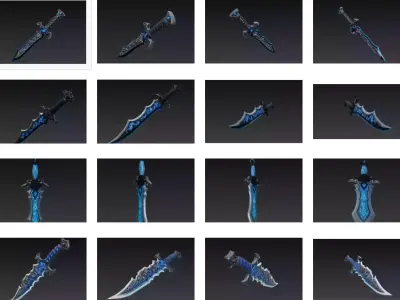 Dark Ocean Weapon Collection - Low Poly Fantasy Weapon Pack