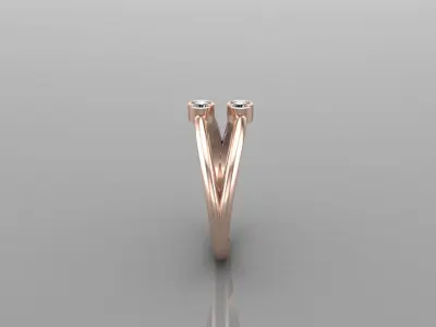 Solitaire Ring Version 1 R55 3D model